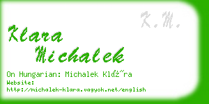 klara michalek business card